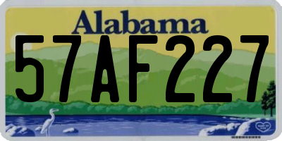 AL license plate 57AF227