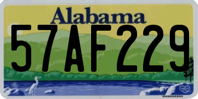 AL license plate 57AF229