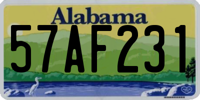 AL license plate 57AF231