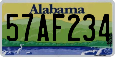 AL license plate 57AF234