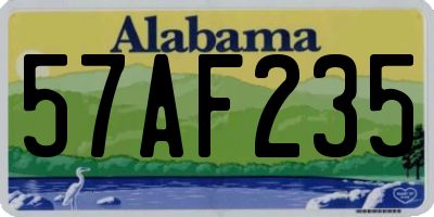 AL license plate 57AF235