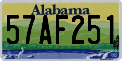 AL license plate 57AF251