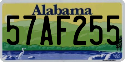 AL license plate 57AF255