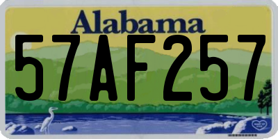 AL license plate 57AF257