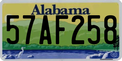 AL license plate 57AF258