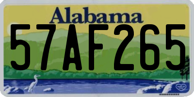 AL license plate 57AF265