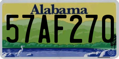 AL license plate 57AF270