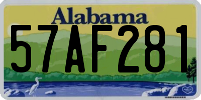 AL license plate 57AF281