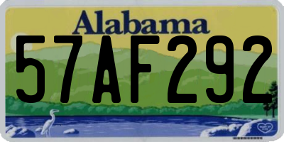 AL license plate 57AF292