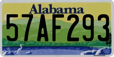 AL license plate 57AF293