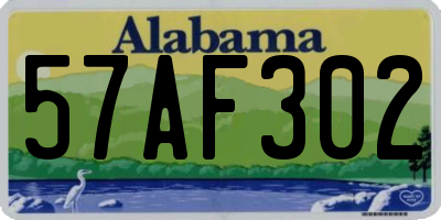 AL license plate 57AF302