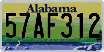 AL license plate 57AF312