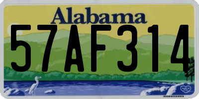 AL license plate 57AF314