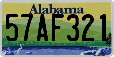 AL license plate 57AF321