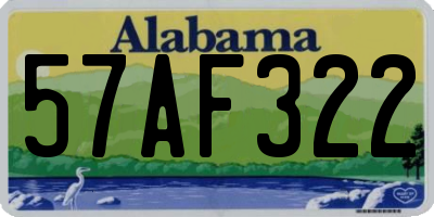 AL license plate 57AF322