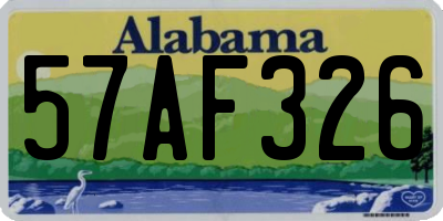 AL license plate 57AF326