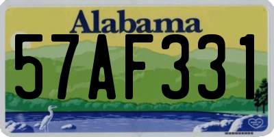 AL license plate 57AF331