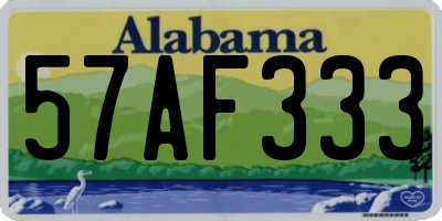AL license plate 57AF333