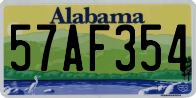 AL license plate 57AF354