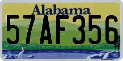 AL license plate 57AF356