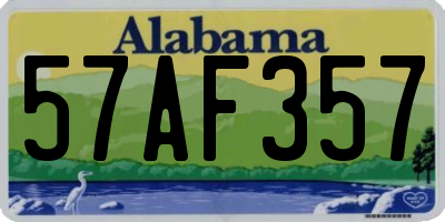 AL license plate 57AF357