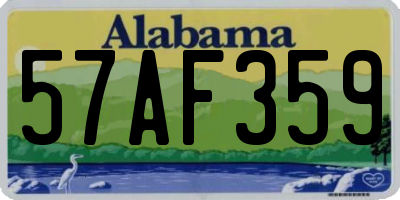 AL license plate 57AF359