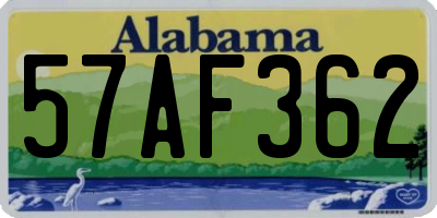 AL license plate 57AF362