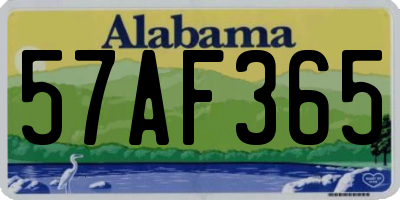 AL license plate 57AF365