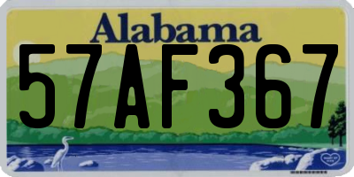 AL license plate 57AF367