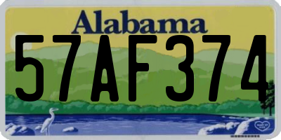AL license plate 57AF374