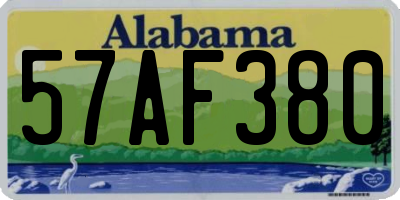 AL license plate 57AF380