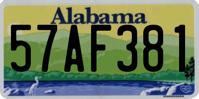 AL license plate 57AF381