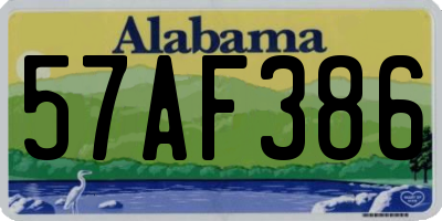 AL license plate 57AF386