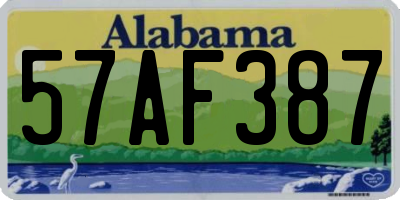 AL license plate 57AF387