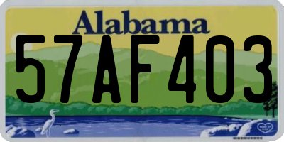 AL license plate 57AF403