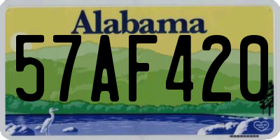 AL license plate 57AF420