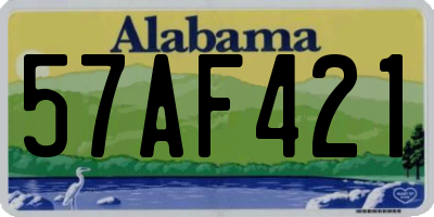 AL license plate 57AF421