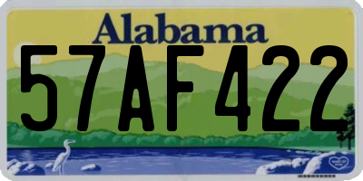AL license plate 57AF422
