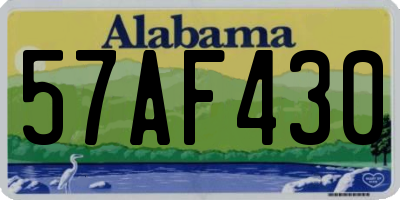 AL license plate 57AF430