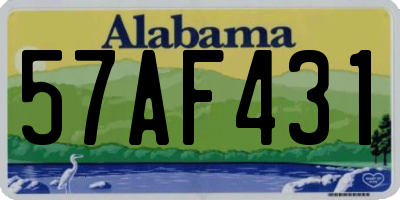 AL license plate 57AF431