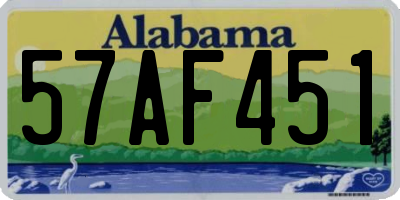 AL license plate 57AF451