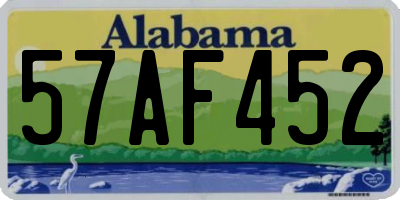 AL license plate 57AF452