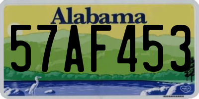 AL license plate 57AF453