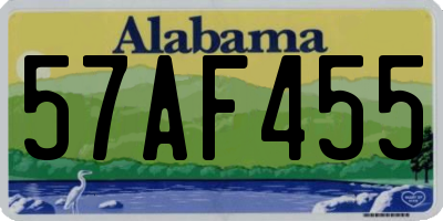 AL license plate 57AF455