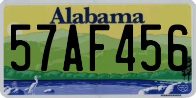 AL license plate 57AF456