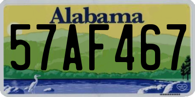 AL license plate 57AF467