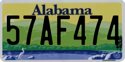 AL license plate 57AF474