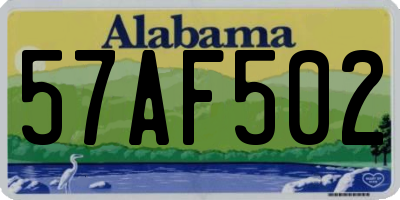 AL license plate 57AF502