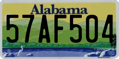AL license plate 57AF504
