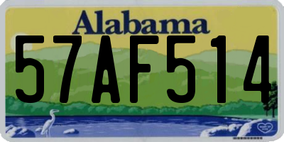 AL license plate 57AF514